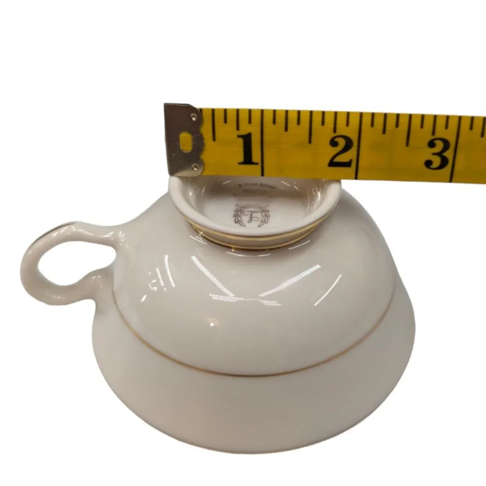 Vtg Lenox Imperial P-338 Tea Cup LOT OF 7 Cream Gold Laurel Trim Footed 6 OZ USA